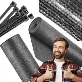 Tieniaca sieť 95 % – 1,5 × 50 m, 185 g/m², svetlý antracit + 200 ks viazacích pások Springos SN0062