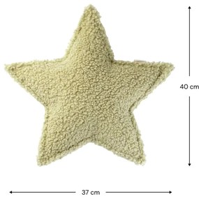 Zelený detský pohovkový vankúš z textílie buklé Star – Wigiwama