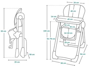 Lionelo - Detská jedálenská stolička ZANNA béžová