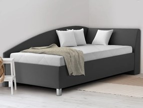 Rohová posteľ Andrew pravá 110x200 cm, tmavo šedá látka