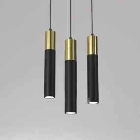 Luster na lanku CASSA 3xGU10/8W/230V čierna/zlatá