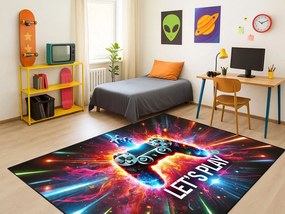 Herný koberec Play s ovládačom – gaming dizajn, nízky vlas Rozmer: 120x170 cm