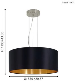 Eglo 31605 - Luster na lanku MASERLO 3xE27/60W/230V