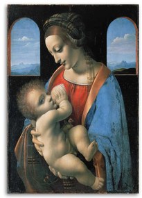 Obraz na plátně, REPRODUKCE Madonna Litta - Da Vinci - 40x60 cm