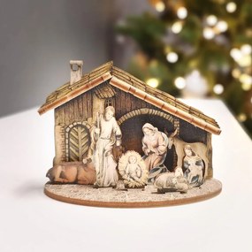AMADEA Drevený skladací betlehem 3D 7 cm