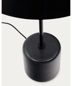 Čierna mramorová stolová lampa s kovovým tienidlom (výška 58 cm) Sayra – Kave Home