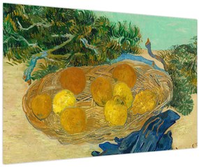 Obraz - Vincent van Gogh, Still Life of  Oranges and Lemons with  Blue Gloves, reprodukcia (90x60 cm)