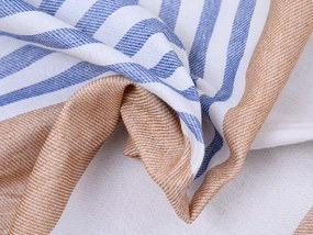Plážová osuška FARAO 90 x 180 cm, hnedo-biela, 70% bavlna | 30% polyester