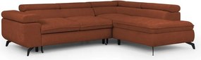 Ženilková rohová pohovka v terakotovej farbe (pravý roh/do L) Marbeya – Ropez
