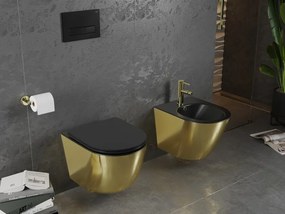 Mexen Lena, závesný bidet 480x370x325 mm, čierna matná - zlatá, 35224877
