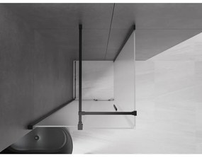 Mexen Velar, sprchový kút s posuvnými dverami 110 x 110 cm, 8mm sklo námraza, čierna matná, 871-110-110-31-70