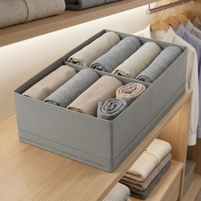 VERK GROUP Organizér do šatne, 2 priehradky, textilný šedý 20 x 34 x 10