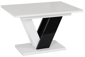 JAKS Jedálenský stôl Clark 120 cm čierno biely gloss glamour