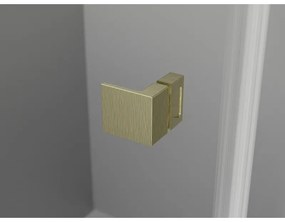 Mexen Lunar, päťuholníkový sprchový kút s ľavým sklonom 90 x 80 cm, 8mm číre sklo, zlatý matný profil, 831-090L-080P-55-00-L