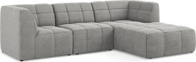 Sivá rohová pohovka z textílie buklé (pravý roh/s leňoškou) Aloha – Makamii
