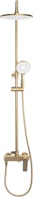 Rea Avalon, sprchová súprava s dažďovou hlavovou a ručnou hlavicou, zlatá matná, REA-P2400