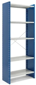 Policový kovový regál MIX, základná sekcia, 2100x800x400 mm, plný rám