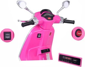 JOKOMISIADA Elektrický skúter VESPA na batériu pre deti s melódiami PA0344 ružový