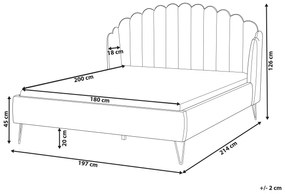 Čalúnená posteľ 180 x 200 cm béžová AMBILLOU Beliani