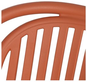 V terakotovej farbe plastová jedálenská stolička Alia – Ixia