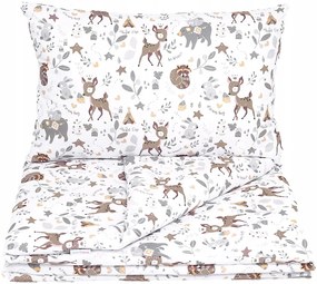 Detské bavlnené obliečky do postieľky 135x100 cm PREMIUM - Srnček a priatelia