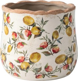 Keramický obal na kvetináč s citrónmi Lemon Grove L - Ø 18*16 cm
