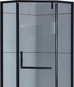 BPS-koupelny Päťuholníkový sprchový kút HYD-PK4026B 90x90 čierna/transparent + vanička HYD-PSV-ST07B biela