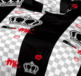 Obliečky CROWN BLACK 7-dielna sada 140x200 cm