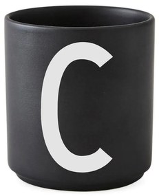 Čierny porcelánový hrnček Design Letters Alphabet C, 250 ml
