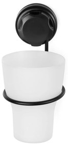 Čierny samodržiaci kovový téglik na zubné kefky Bestlock Black – Compactor