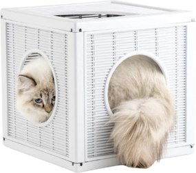 BAMA Modulárny prístrešok a preliezačka pre mačky QUBLO, farba biela