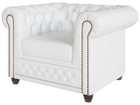 Biele kreslo z imitácie kože York - Ropez