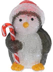 Vianočná LED dekorácia Candy penguin, 24 cm