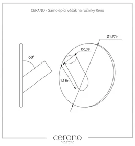 CERANO - Samolepiaci vešiak na uteráky Reno - chróm, CER-CER-479449
