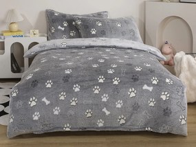 XPOSE® Mikroplyšové obliečky LABKY Exclusive (svietiaci efekt) - sivé