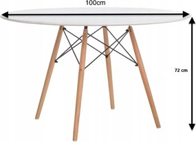 Bestent Jedálenský stôl 100cm Anello White