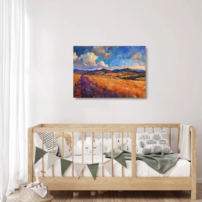 Sklenený obraz - Olejomaľba krajiny (70x50 cm)