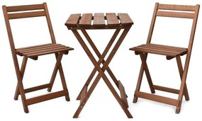 ROJAPLAST Bistro set, drevený COFFEE