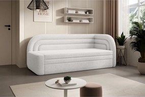 Krémovobiela rozkladacia/s úložným priestorom pohovka z textílie buklé pravý roh 223 cm Fabillo – ELTAP