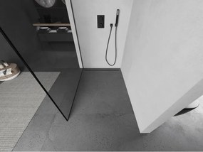 Mexen Kioto L, sprchová zástena Walk-In 60 x 200 cm, 8mm číre sklo čierny vzor, grafitový profil, 800-060-103-95-70