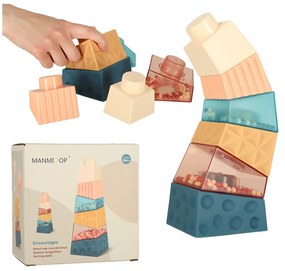 KIK Montessori vzdelávacia pyramídová senzorická veža s loptičkami