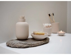 Béžový kameninový kúpeľňový organizér na vatové tampóny Sensu – Zone