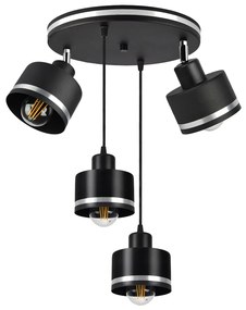 Candellux WAMA Luster lamp black 4X40W E27 black lampshade+silver 34-00507