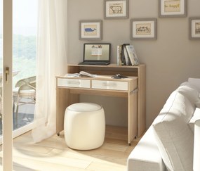 PC stolík Zoe dub sonoma svetlý + lesk biely. Vlastná spoľahlivá doprava až k Vám domov. 780221