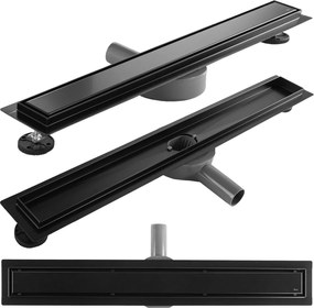 Rea Neox Pro Black, odtokový sprchový žľab 70 cm, čierna matná, REA-G7802