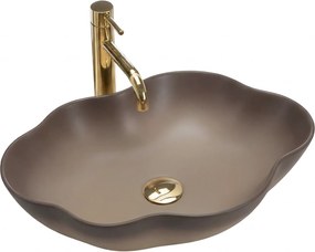 Rea Pearl, umývadlo na dosku 505x380x135 mm, béžová-hnedá-Ombre, REA-U0629