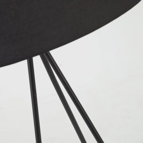 Čierna stojacia lampa s textilným tienidlom (výška 157 cm) Ikia - Kave Home