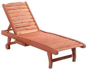 Nastaviteľné drevené ležadlo s vysúvateľným úložným priestorom