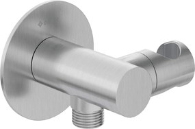 Deante Silia, uhlové ukončenie, polohovateľný držiak na ručnú sprchu, oceľová, DEA-NQS_F57K