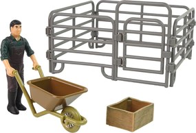 LEAN Toys Sada figúrok hospodárskych zvierat s farmárom a vtákmi